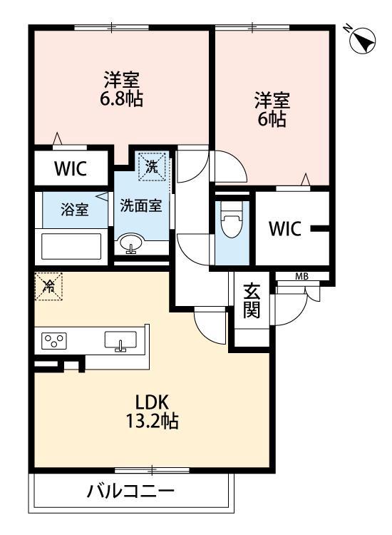 岸部中の完工年月(2015年3月)築の賃貸アパートの間取り