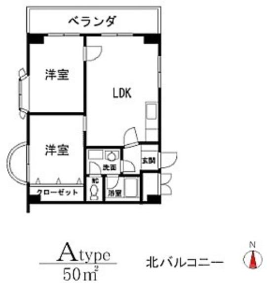 小松の完工年月(1985年10月)築の賃貸マンションの間取り
