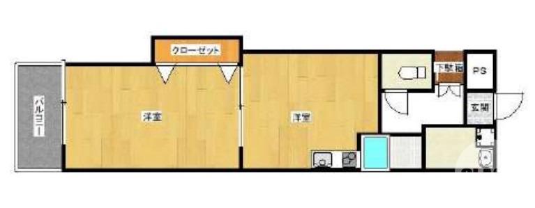 甲斐町西の完工年月(2008年7月)築の賃貸マンションの間取り