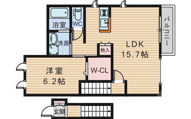 大桐の完工年月(2016年3月)築の賃貸アパートの間取り
