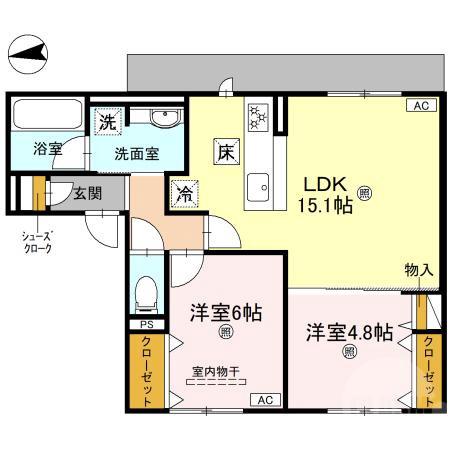 沢良宜浜の完工年月(2026年3月)築の賃貸アパートの間取り