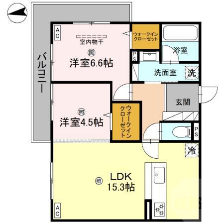 沢良宜浜の完工年月(2026年3月)築の賃貸アパートの間取り