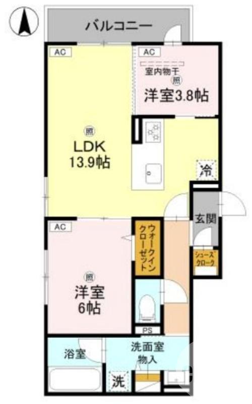新金岡町の完工年月(2026年7月)築の賃貸アパートの間取り