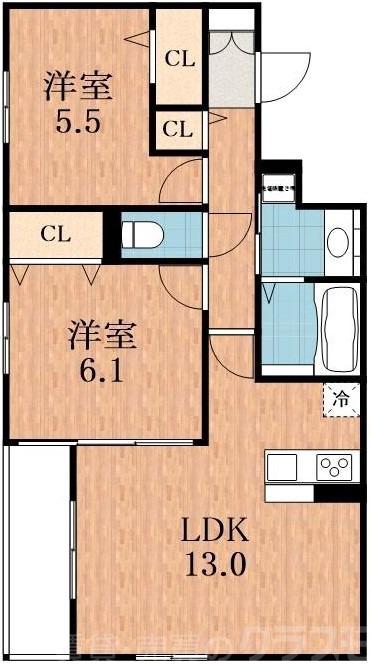 巽南の完工年月(2017年10月)築の賃貸アパートの間取り