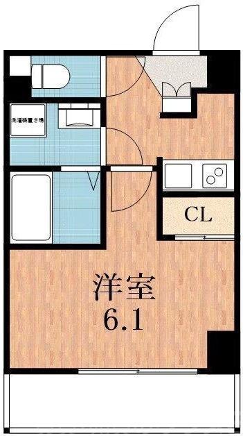 大道の完工年月(2018年9月)築の賃貸マンションの間取り