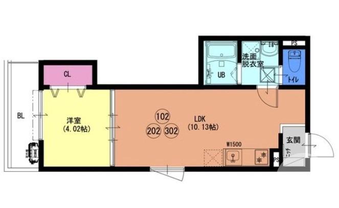出島海岸通の完工年月(2021年10月)築の賃貸アパートの間取り
