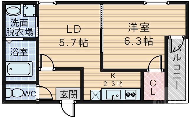 北江口の完工年月(2020年9月)築の賃貸アパートの間取り