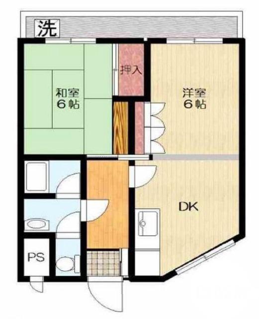 深井水池町の完工年月(1985年4月)築の賃貸マンションの間取り