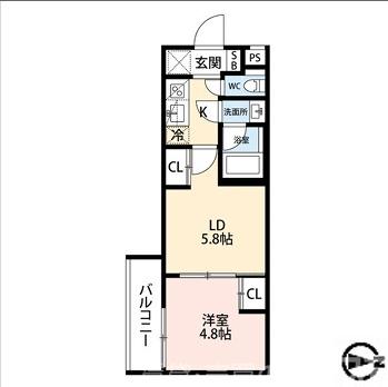 エストゥルース京都Ⅱの間取り
