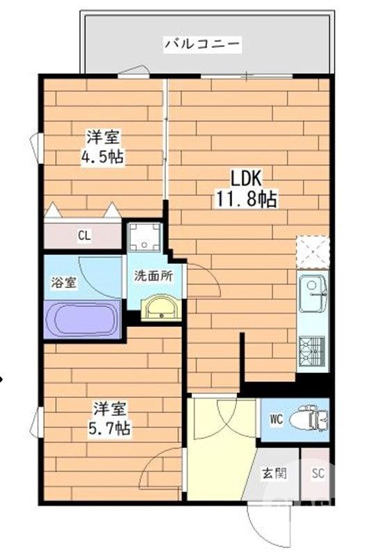 宿屋町西の完工年月(2026年3月)築の賃貸マンションの間取り
