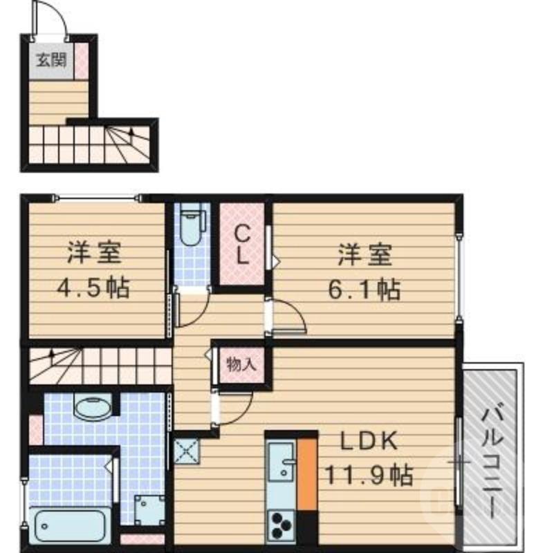 豊里の完工年月(2012年3月)築の賃貸アパートの間取り