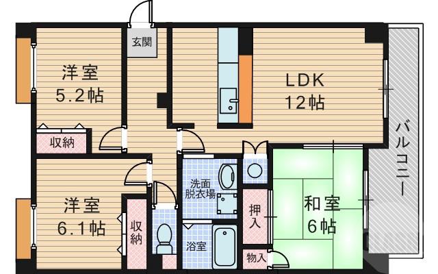 西淡路の完工年月（1999年5月）築の賃貸マンションの間取り
