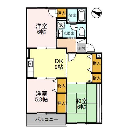 東正雀の完工年月(1995年4月)築の賃貸アパートの間取り