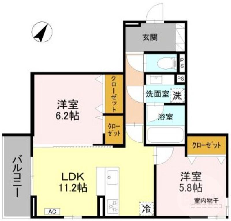 豊里の完工年月(2026年6月)築の賃貸アパートの間取り