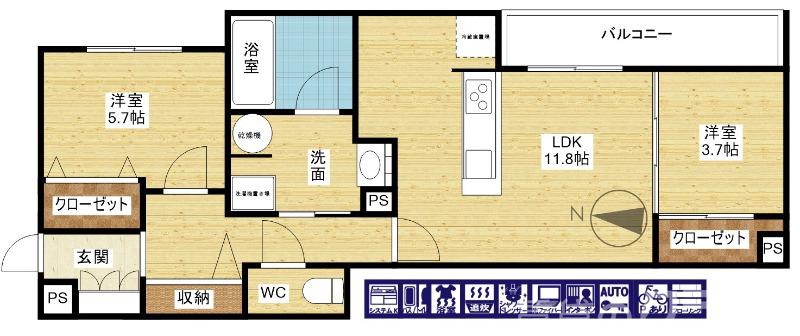 クラシスト三津屋南の間取り