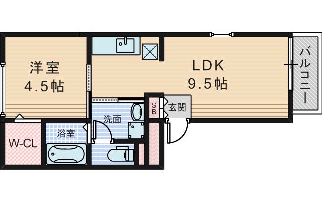 西淡路の完工年月（2006年6月）築の賃貸アパートの間取り