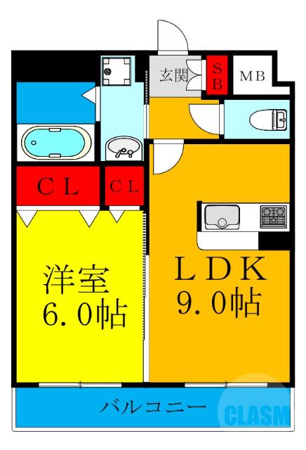 豊新の完工年月(2006年4月)築の賃貸マンションの間取り