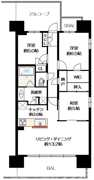 京都桂川つむぎの街ブライトスクエアの間取り