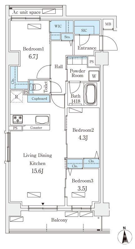 ＳＴＡＮＤＺ西院の間取り