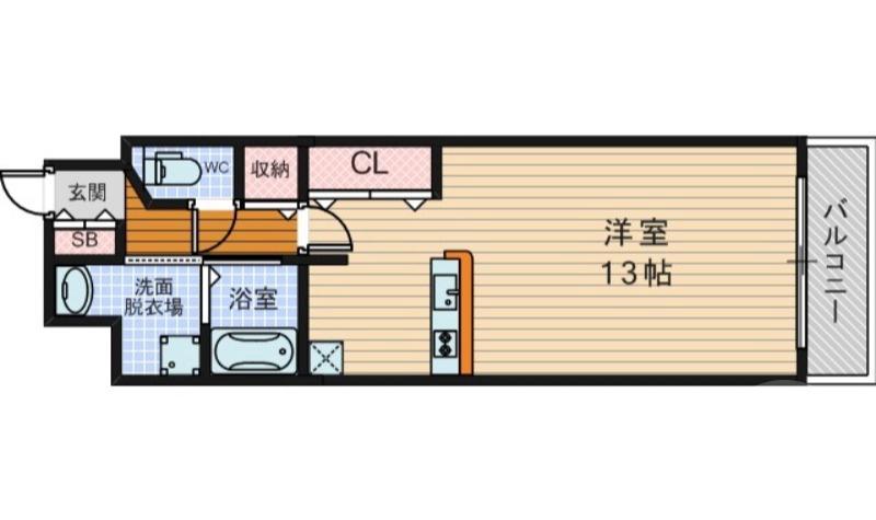菅原の完工年月（2013年4月）築の賃貸マンションの間取り