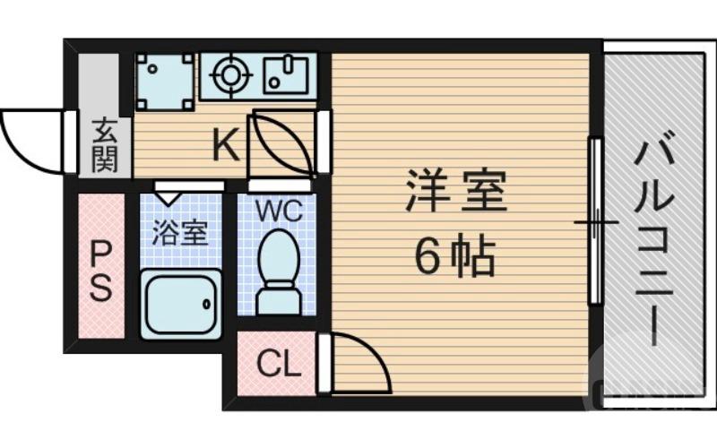淡路の完工年月（1990年3月）築の賃貸マンションの間取り
