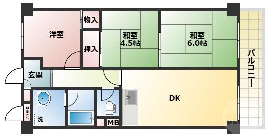リブラン新北野の間取り
