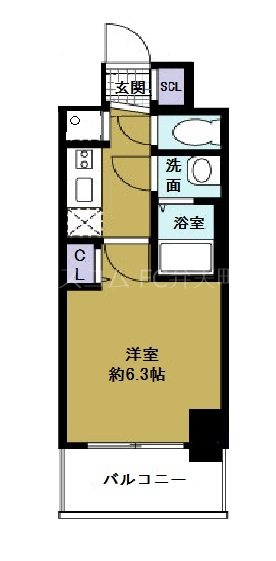 プレサンスOSAKA DOMECITYワンダーの間取り