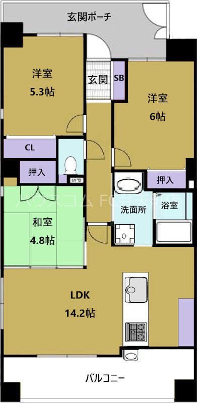 アークフォレスト九条の間取り