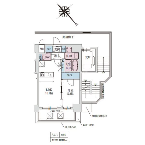 スプランディッド弁天町DUEの間取り