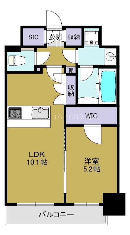 スプランディッド弁天町DUEの間取り