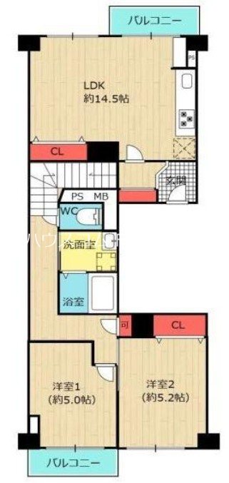 天保山第5コーポの間取り