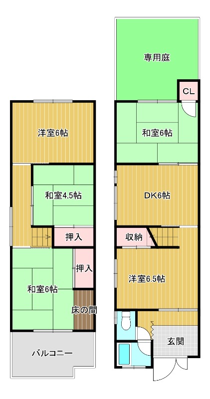 北野田貸家の間取り