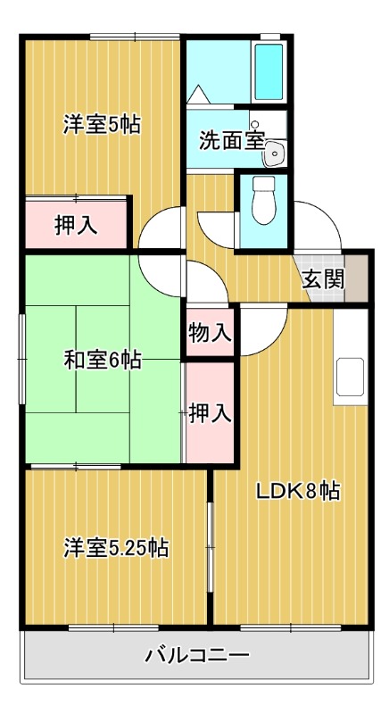 ハイツ岡田の間取り