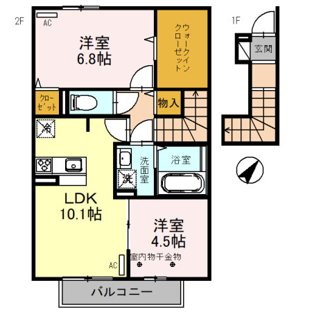 grasmere(グラスミア)Aの間取り
