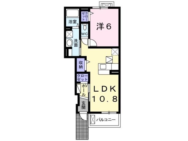 西野の完工年月(2014年2月)築の賃貸アパートの間取り