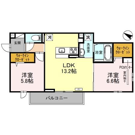半田の完工年月(2024年4月)築の賃貸アパートの間取り