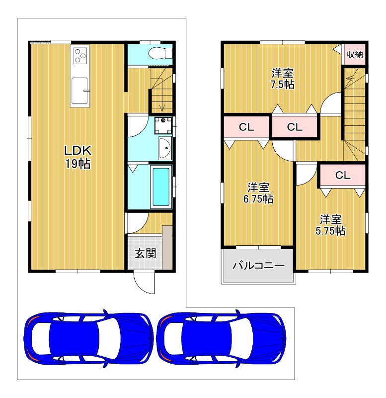 大阪狭山市茱萸木戸建の間取り