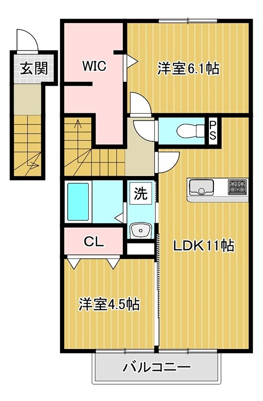 東池尻の完工年月(2017年7月)築の賃貸アパートの間取り