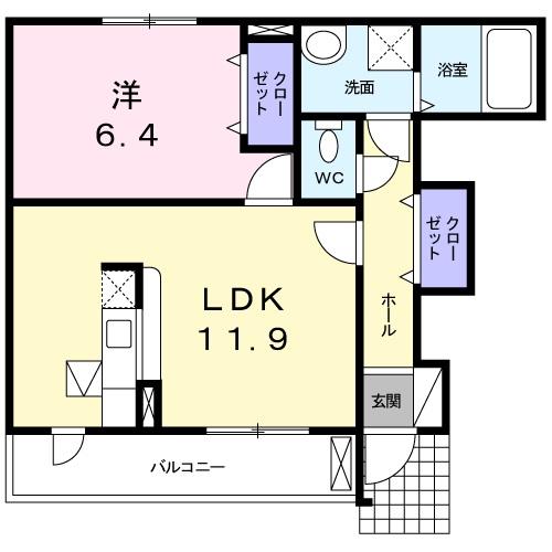 ラフレシール三日市IIIの間取り