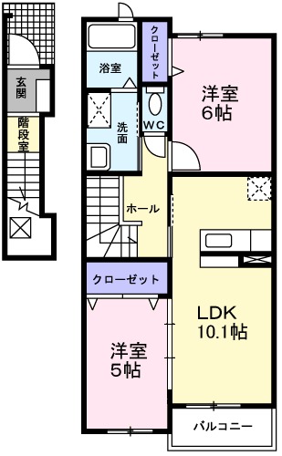 豊田の完工年月(2008年9月)築の賃貸アパートの間取り