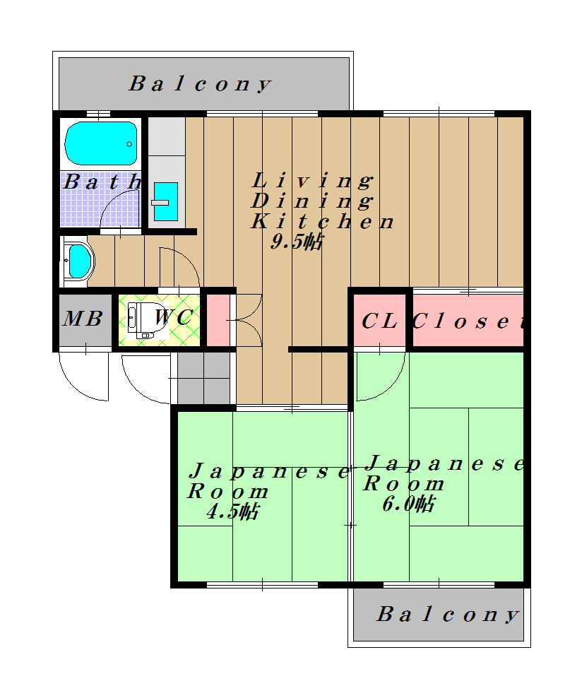 狭山遊園ハイツ3棟の間取り