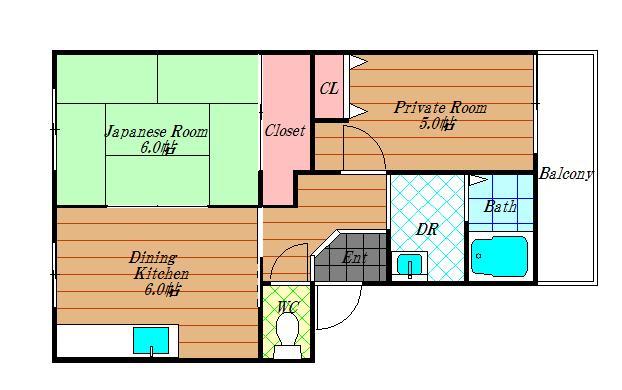 池尻北の完工年月(1992年8月)築の賃貸アパートの間取り