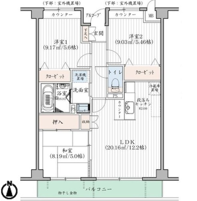 to U 狭山の間取り