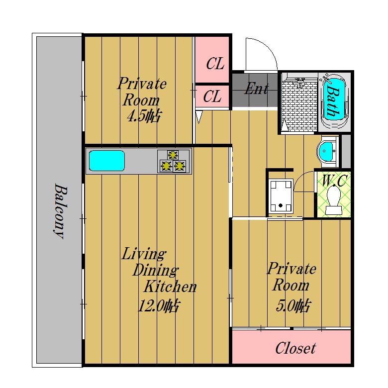 ヴィラナリー狭山5号棟の間取り