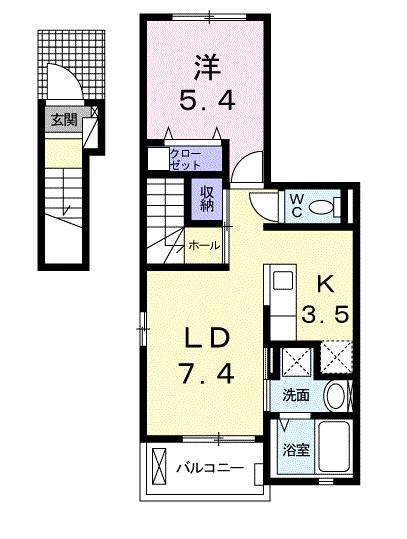 西野の完工年月(2017年6月)築の賃貸アパートの間取り
