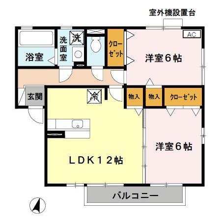 リビングタウン狭山池公園 A棟の間取り