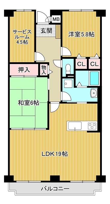 コスモ北野田の間取り