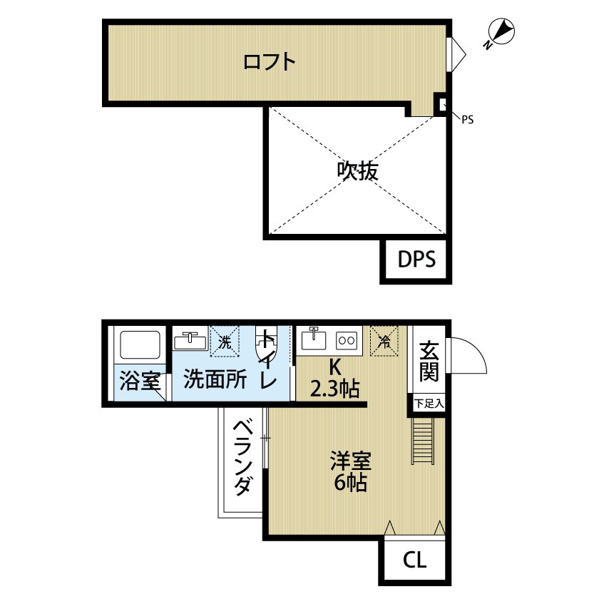 カーサブルーノ萩原天神の間取り
