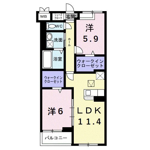 日置荘西町の完工年月(2025年9月)築の賃貸アパートの間取り