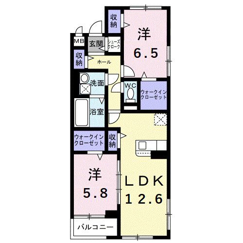 アイマコート 初芝の間取り